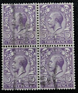 Great Britain #192 Used Block of 4 Light Cancel