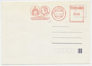 Proof / Specimen meter cover Czechoslovakia 1990 Pope John Paul II - Catholic