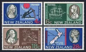 New Zealand 431-434,434a,MNH.Michel 510-513,Bl.1. 1969.Capt Cook's landing,200.