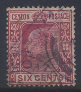 CEYLON -Scott 170- KEVII - Definitive- 1903- Wmk 2- Used -Single 6c Stamp2