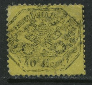 Italy Roman States 1868 40 centemisi yellow used