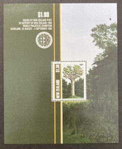 New Zealand 1989 #959a S/S, Trees, MNH(light crease).