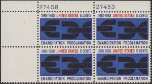1233 Emancipation Proclamation Plate Block MNH
