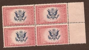 CE2 16c Airmail Special Delivery mint block of four