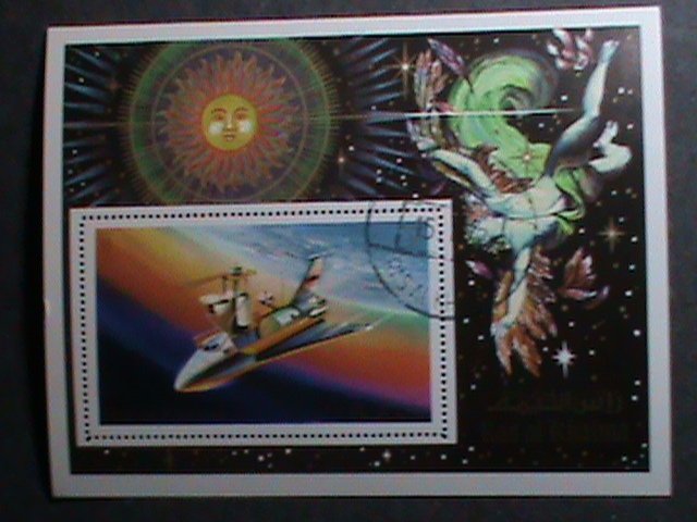 ​RAS AL KHAIMA AIRMAL STAMP-1972 SPACE PROGRAMS CTO STAMP SHEET-VERY FINE