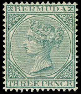 BERMUDA SG28, 3d Grey, LH MINT. Cat £23. 