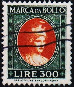 Italy. Date? 300L (Marca Da Bollo).Fine Used