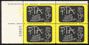 US - 1972 MNH Parent Teacher Assoc. Plate Block #1463 Lot # 608