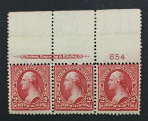 MOMEN: US #279B PLATE STRIP MINT OG NH #28205