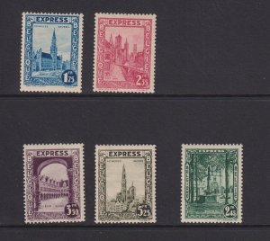 Belgium  #E1-E5  MH   1929  special delivery stamps