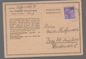 1942 Germany Theresienstadt Ghetto postcard Cover to Mira Kofman