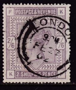 Great Britain Queen Victoria 1883 2/6 lilac VF/Used(o) London Cancel