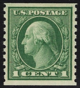 GRADED 90 XF US #452 1c Green Washington Coil MINT NH SMQ $45. PSE CERT