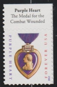 4704, Single.   Purple Heart  MNH,  Forever (2012)