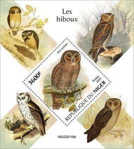 Niger - 2022 Mottled Wood Owl - Stamp Souvenir Sheet - NIG220116b