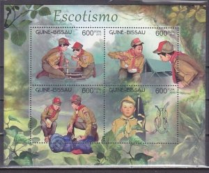 Guinea Bissau, 2012 issue. Scout Activities sheet of 4. ^