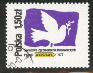 Poland Scott 2213 Used 1977  favor canceled Peace Dove