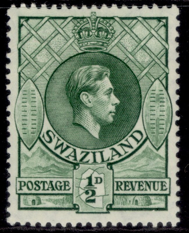 SWAZILAND GVI SG28, ½d green, M MINT.