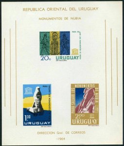 Uruguay C267a sheet, MNH. Mi Bl.5. Monuments in Nubia. Ramses II. UNESCO 1964.