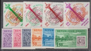 Haiti SC 500-502, 503a-504a, C203-205, C206a-207a Mint Never Hinged