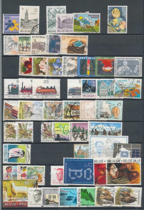 Belgium 1978/90 Used Wildlife Art (Apx 350 Stamps) ( DW833 