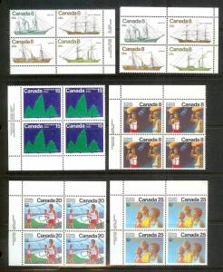 CANADA (223) Inscription Blocks/Field Sheet Blocks ALL Mint Never Hinged FV=C$73