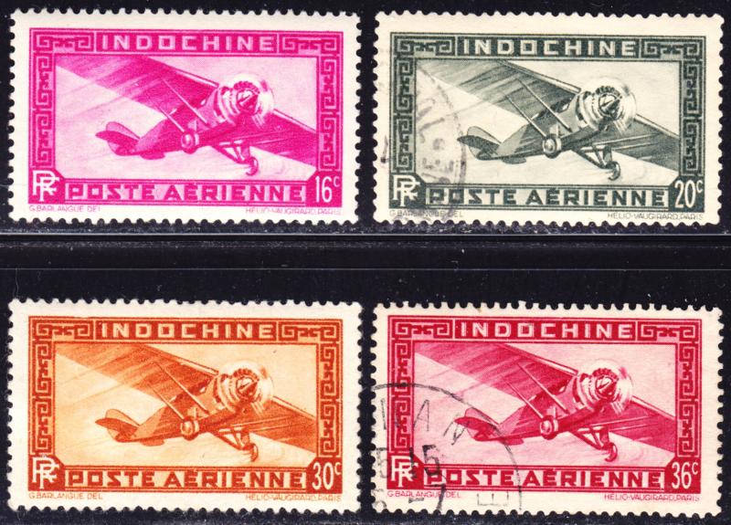 Indo-China Scott C6A-C9  F to VF mint & used.