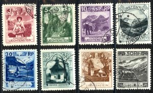 Liechtenstein Sc# 94-102 (no 20rp) Used 1930 3rp-50rp Definitives