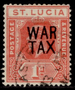 ST. LUCIA GV SG89, 1d scarlet, USED. Cat £25.