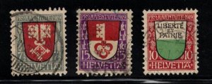 SWITZERLAND Scott # B12-14 Used - Nidwalden, Vaud & Obwalden