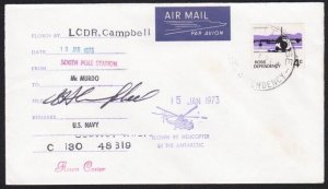 NEW ZEALAND ROSS DEPENDENCY 1973 Helicopter flown cover - signed...........B3655