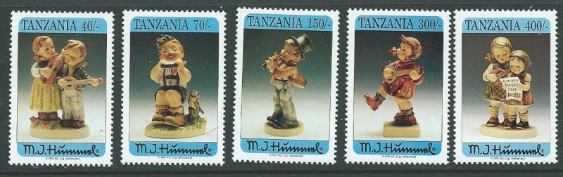 Tanzania #1068,1070,1072,1074,1076 M J Hummel (MNH) CV $6.25