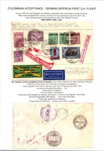1932 Barranquilla Colombia Graf Zeppelin LZ 127 SA Flight cover to  Germany