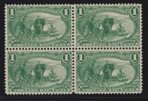 US 285 1c Trans-Mississippi Mint Block of 4 VF OG NH SCV $300