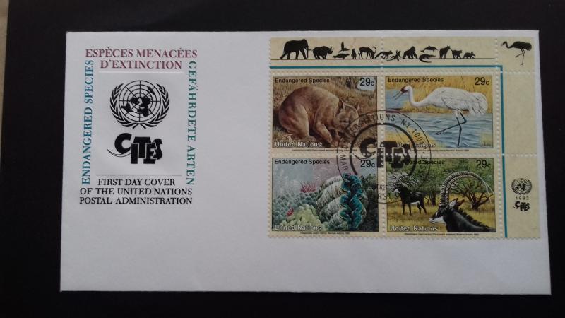 UN New York 1993 Endangered Species  FDC