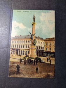 1909 Austria Postcarde Cover Lemberg to Barcelona Spain