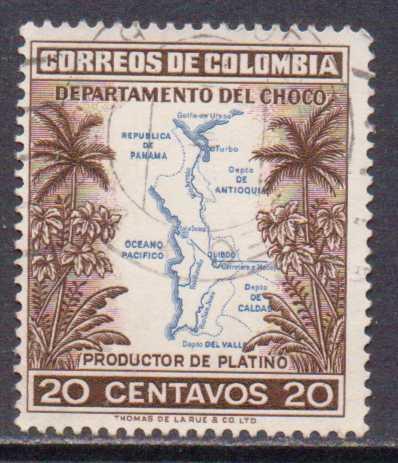 Colombia   #654  used  (1956)  