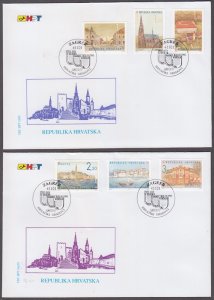 CROATIA Sc #261-6 FDC - DIFFERENT CROATIAN TOWNS