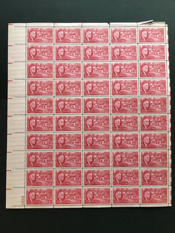 1945 sheet of postage stamps, 2 ¢ Roosevelt, Sc# 931