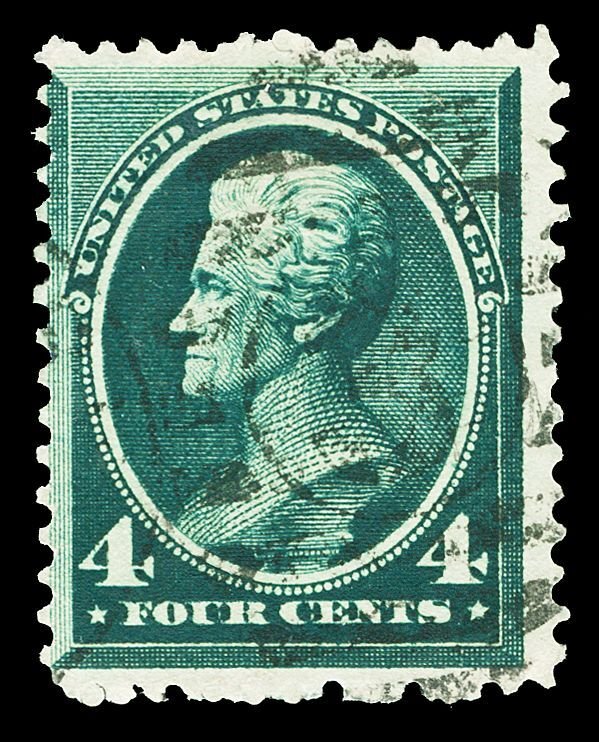 Scott 211 4c Blue Green Jackson Issue Used Fine Cat $25