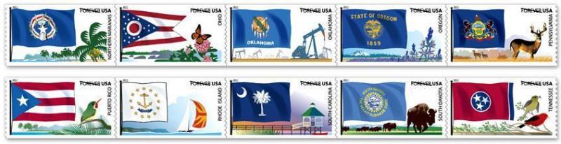 US 4317a 4322a Flags of our Nation forever coil strip set #5 MNH 2011