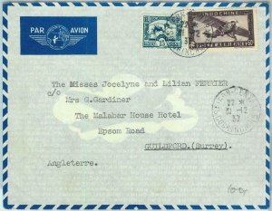 91230 -  INDOCHINE - Postal History - AIRMAIL  COVER  to  ENGLAND  1937