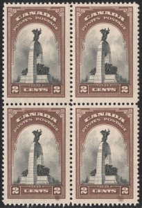 Canada SC#247 2¢ National War Memorial, Ottawa Block of Four (1939) MNH*