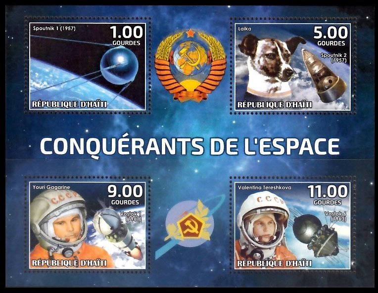 HAITI SPACE RUSSIA GAGARIN LAIKA TERESHKOVA SPUTNIK ESPACE RAUMFAHRT