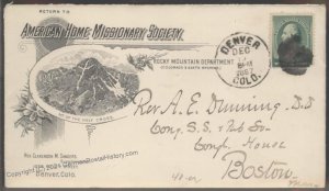 USA 1887 Colorado Missionary Society Mt Holy Cross Denver Illustrated Cov 101771