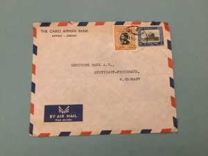 Amman Jordan The Cairo Amman Bank 1961 Air Mail  Banking Stamps Cover R41542