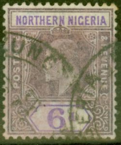 Northen Nigeria 1906 6d Dull Purple & Violet SG25a Chalk Paper Good Used
