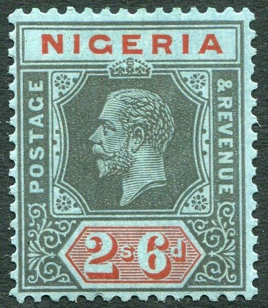 NIGERIA-1932 2/6 Black & Red/Blue Die I Sg 27a MOUNTED MINT V28381