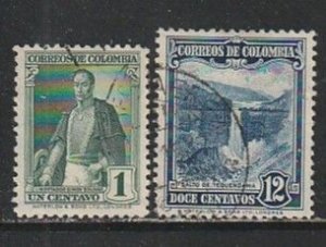 1937 Columbia - Sc 443-4 - used VF - 2 single - Bolivar/Tequendama Falls