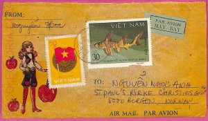 ag1537 - VIETNAM - Postal History - Air Mail COVER to NORWAY 1980